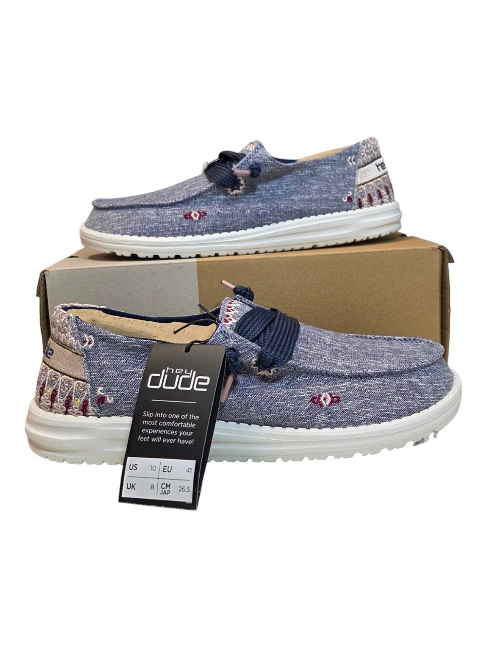 Hey Dude Women's Wendy Flora Iris Blue Slip On Shoes Size 10 New In Box